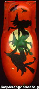 Old Lithographed Tin Halloween Witch Clicker