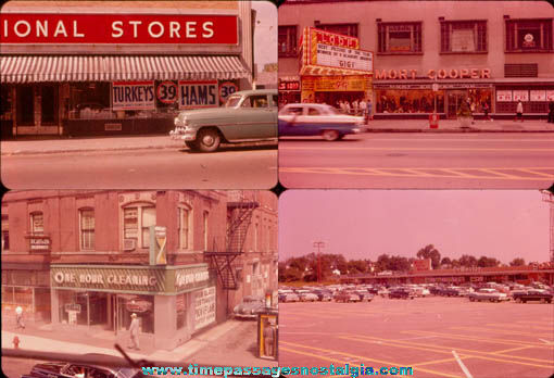 (12) 1950s City Scene Color Photograph Slides