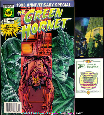 Green Hornet 1993 Anniversary Comic Book With Flicker Trading Card