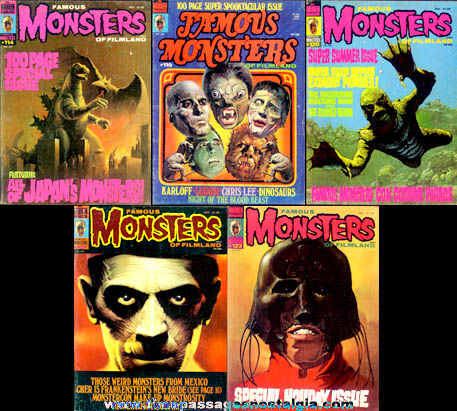 (5) Old Famous Monsters Of Filmland Magazines