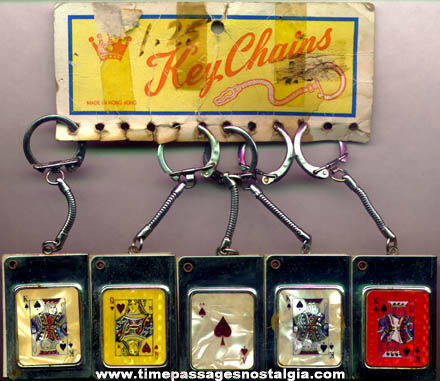 (5) Old Playing Card Key Chain Address / Phone Books
