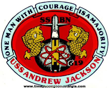 Unused U.S.S. ANDREW JACKSON SSBN619 Submarine Decal