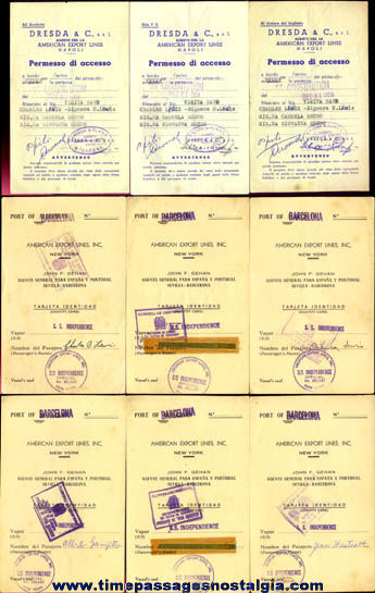 (9) Old Ship Tickets or Boarding Passes