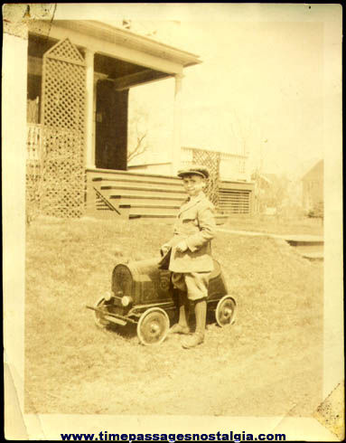 Old Pedal Car and Boy Photograph