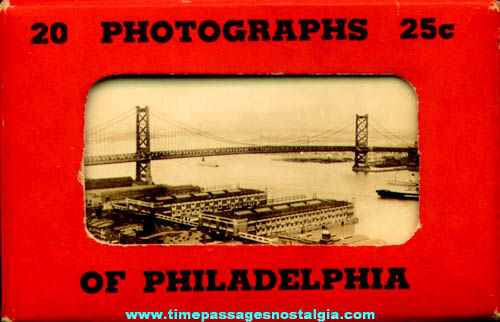 (20) Old Miniature Philadelphia, Pennsylvania Souvenir Photographs With Mailer