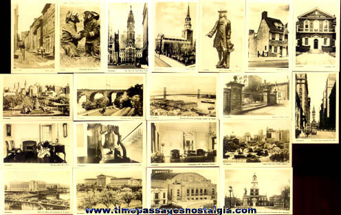 (20) Old Miniature Philadelphia, Pennsylvania Souvenir Photographs With Mailer