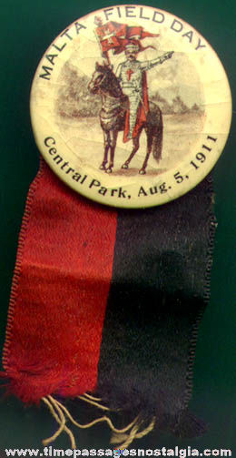 1911 Malta Field Day Advertising Badge with Ribbon