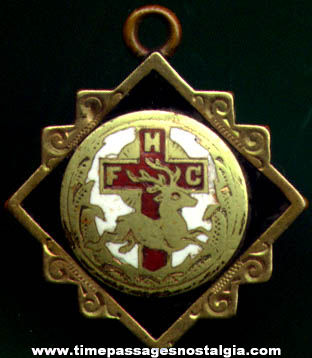 Old Enameled Catholic Order of Foresters Membership Watch Fob or Charm