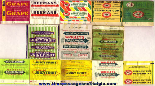 (13) Old Chewing Gum Advertising Wrappers