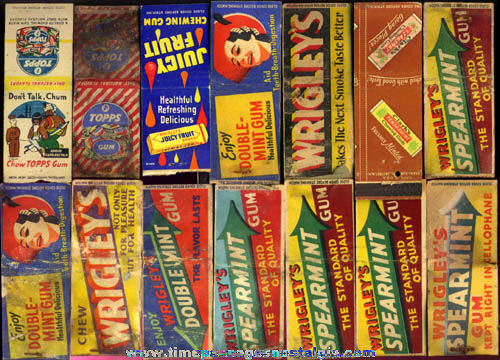 (14) Old Chewing Gum Advertising Match Packs