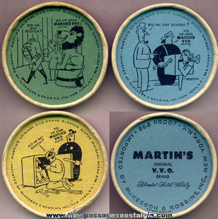 (3) Old Whiskey Advertising Comic / Cartoon Drink Coasters