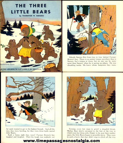 1940 Thornton Burgess The Three Bears Soft Cover Book