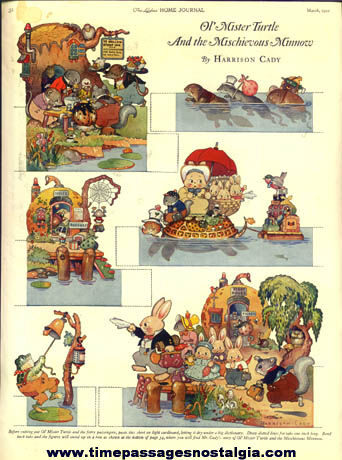 (3) Large 1921 Harrison Cady Animal Character Cut Out Pages