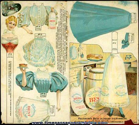 Uncut 1895 Pillsbury Flour Advertising Premium Paper Doll