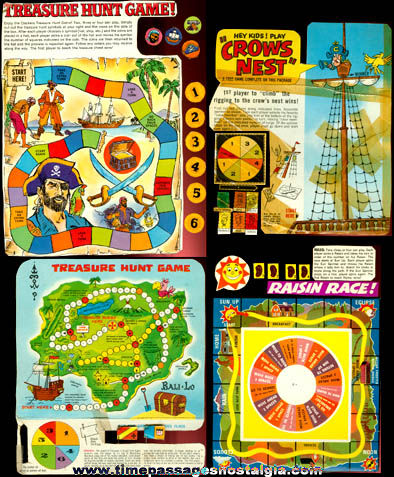 (4) Old Cereal Box Back Games