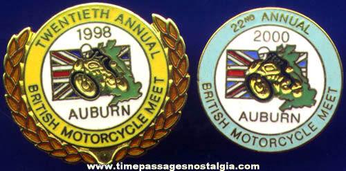 (2) Enameled British Motorcycle Pins