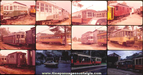 (12) Old Train / Street Car Photograph Slides