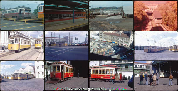 (12) Old Train / Street Car Photograph Slides