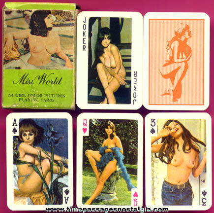 Boxed Old Miniature Risque Playing Card Deck