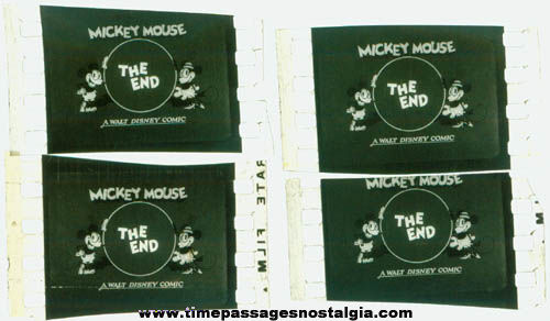 (4) Old Walt Disney Mickey Mouse Character Movie Film Frames