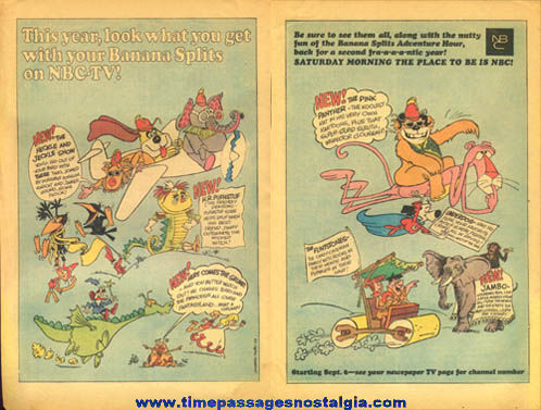 Old NBC Television Cartoon Character Two Page Advertisement