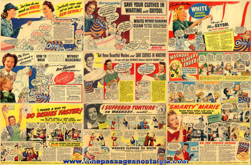 (9) Colorful World War II Era Oxydol Soap Advertisements