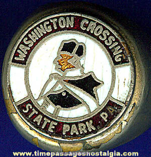 Old Enameled Washington Crossing State Park Advertising Souvenir Ring