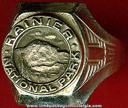 Old Mount Rainier National Park Advertising Souvenir Ring