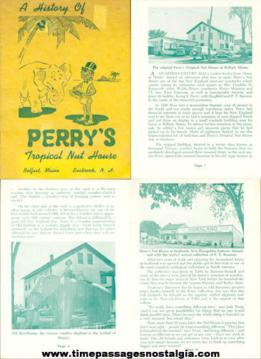 Old Perry’s Tropical Nut House Advertising Brochure Booklet