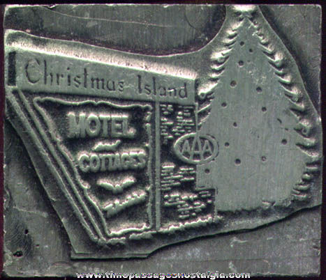 Old Christmas Island Motel Advertising Printing Block
