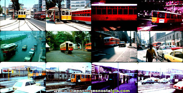 (12) Old Train / Street Car Photograph Slides