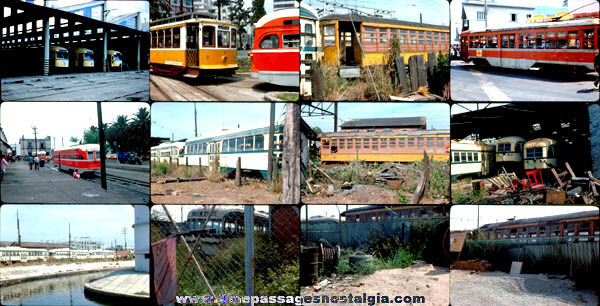 (12) Old Train / Street Car Photograph Slides