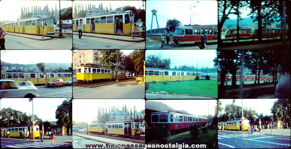 (12) Old Train / Street Car Photograph Slides