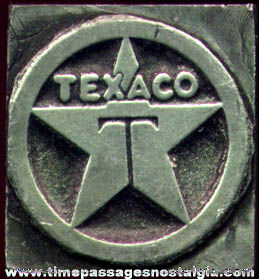 Old Texaco Gasoline Station Advertising Printing Block