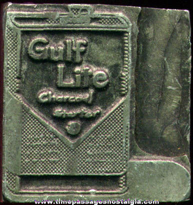 Old Gulf Lite Charcoal Starter Advertising Printing Block