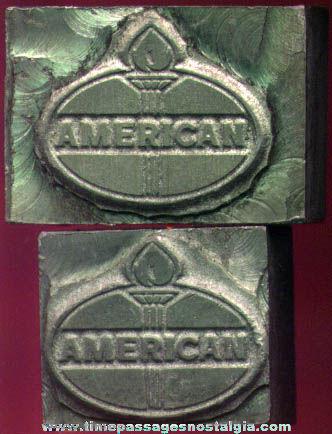 (2) Old American Gas or Oil Advertising Printing Block