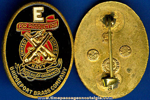 World War II Bridgeport Brass Company Navy Production Award Pin