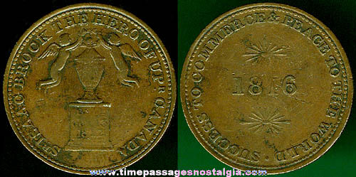 1816 Canada Brock Half Penny Token Coin
