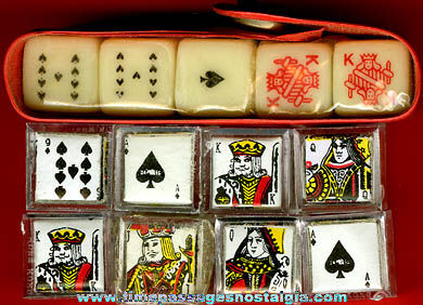(13) Old Playing Card Game Dice