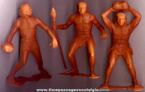 (3) Large 1963 MARX Caveman Figures