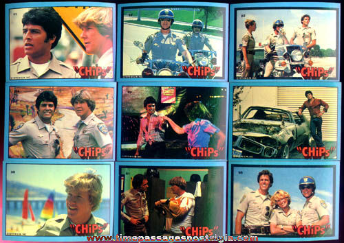(47) 1979 CHIPS Bubble Gum Trading Cards
