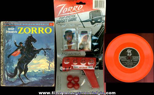(3) Different Old Zorro Character Items