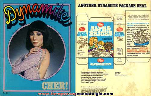 1976 Dynamite Magazine with Cher Poster & Article