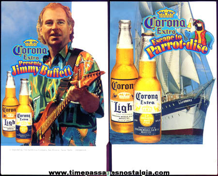 Unused Jimmy Buffett / Corona Beer Advertising Table Tent