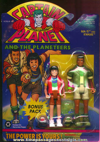 Unopened 1991 Captain Planet Character Action Figures & Toy Rings