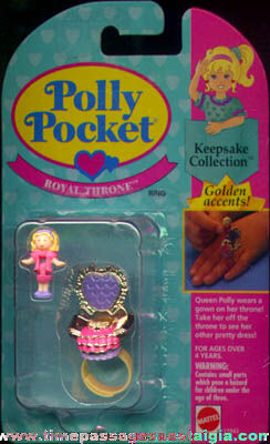 Unopened 1994 Mattel Polly Pocket Toy Ring & Miniature Doll Figure