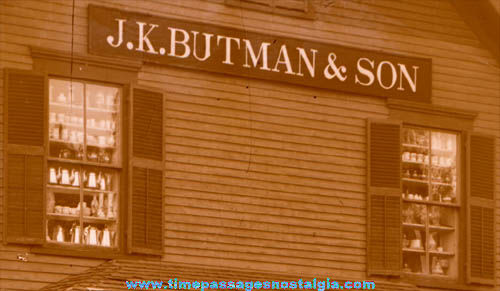 Old Grocery General Store Exterior Glass Photograph Negative