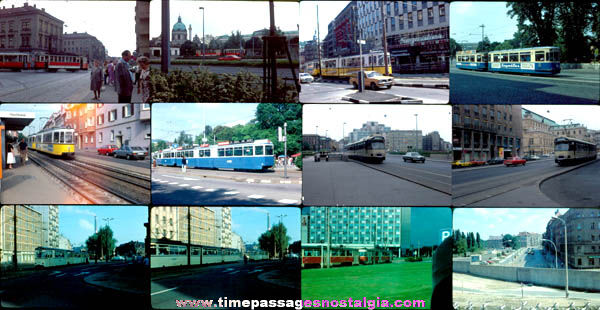 (12) Old Train / Street Car Photograph Slides