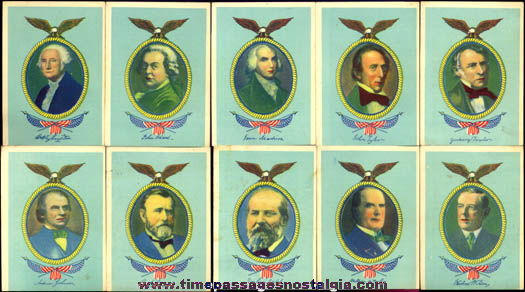 (10) Colorful Old United States President Cards