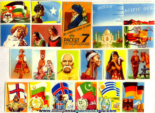 Old Packet Of (20) Colorful Unused World Cultural Stamps